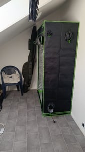HIGHWERK Growzelt 140 x 140 x 200 cm, Indoor Grow tent, schwarz grün, Homegrow, Growschrank, Pflanzenzelt Kunden-Foto 1