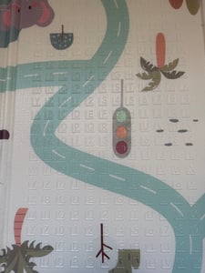 Krabbelmatte Baby 180x200 XXL Faltbare Spielmatte 1,5cm Dick, Wasserdichte Rutschfeste Baby Matte mit Tragetasche, Doppelseitige Design-Tiere/Pflanzen Kunden-Foto 1