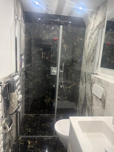 i-flair Duschtür 108-112 cm - Höhe: 195 cm, aus durchsichtigem 6 mm ESG Sicherheitsglas Kunden-Foto 1