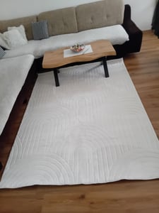 TT Home Wohnzimmer Teppich Schlafzimmer Hochflor Skandinavisches Design Unifarben Geometrisch Boho Style Modern Waschbar Größe 160 cm Rund Kunden-Foto 1
