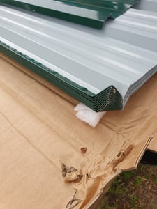 XMTECH 24x Trapezblech 14m² Verzinkt Rostresistent Wetterfest Profilblech Dachblech Wellblech Dachplatten Gerätehaus Carport , 129cm x 45cm, Grün Kunden-Foto 2
