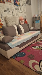 Bettsofa Dario - Klappsofa mit Schlaffunktion und Bettkasten, Schlafsofa, Sofa, Schlafcouch (Schwarz + Weiß (Neo 15 + Dolaro 511)) Kunden-Foto 1