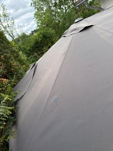 Dvojitý slnečník Outsunny – záhradný slnečník s ručnou kľukou, 460 x 270 cm Fotografia od zákazníka č. 3