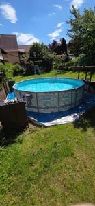 Summer Waves Elite Frame Pool Aufstellpool rund Komplettset Rattanoptik grau Ø 488x122 cm Kunden-Foto 2