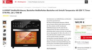 LLIVEKIT Heißluftfritteuse