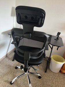 Adormii Bürostuhl Ergonomisch, 360° Drehstuhl Höhenverstellbar, Schreibtischstuhl 150 kg belastbar, Schminkstuhl für Arbeitszimmer, Schlafzimmer Kunden-Foto 1