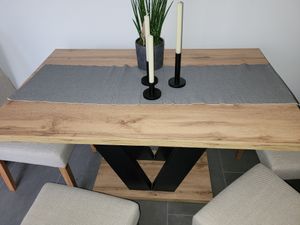 Endo-Moebel Säulen Esstisch Lara 130cm - 210cm ausziehbar Synchronauszug (Monastery Eiche) Kunden-Foto 2