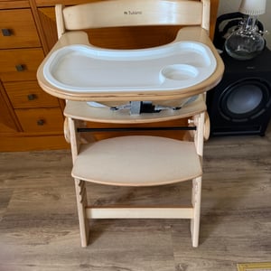 Chaise haute multifonctionnelle 4 en 1, pliable, de 6 mois à 12 ans, 9 positions de réglage, dossier ergonomique, repose-pieds amovible Photo du client 2