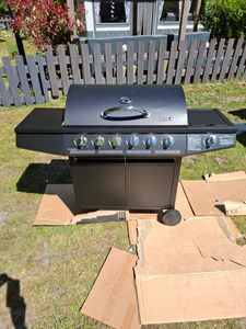 TAINO BASIC 6+1 Gasgrill mit Seitenbrenner 6 Brenner Edelstahl-Brenner Grillwagen BBQ Schwarz Kunden-Foto 4