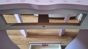Playtive Schminktisch Kosmetiktisch Mädchen Hocker Spiegel Holz inkl. Zubehör Kunden-Foto 4