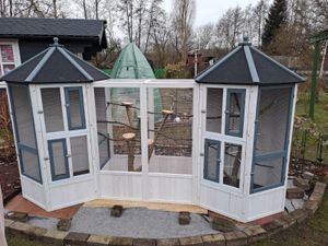 Vogelvoliere COCO Komplettset mit Auslauf Voliere Vogelhaus Käfig Holz Vogel Vogelkäfig Kunden-Foto 1