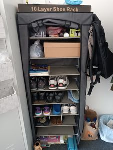 Schuhschrank Faltschrank Stoffschrank 120x30x110cm Stoffgarderobe Textile für Schuhe Kleiderschrank Schuhregal materielle mit 12 Ablagefächern Retoo Kunden-Foto 1