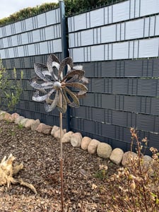 LEX Ø 38 cm Doppel-Windrad Metall, mit Erdspiess Frarbe: Kupfer-Antik MC4367 Kunden-Foto 2