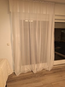 heimtexland ® Gardinen Stores Vorhang Sablé weiß transparent Kräuselband Store Gardine Typ96 Höhe 245 cm 600cm f. Dekobr. 190-240cm Kunden-Foto 2