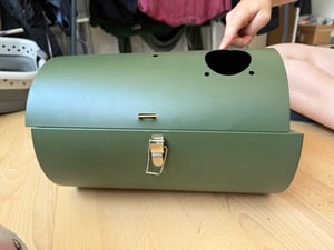 SunJas Holzkohlegrill K-GN22A  Reisegrill Edelstahl Campinggrill mit Deckel Klappgrill Koffergrill Tischgrills Thermometer Abgaskanal Kunden-Foto 3