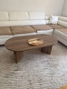 Skye Decor, Sable - Travertine, Walnut, stolik kawowy, trawertyn, płyta wiórowa pokryta w 100% melaminą, 119 x 60 x 40 cm Zdjęcie produktu od klienta nr 9