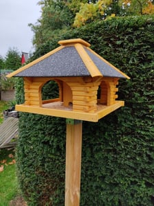 Vogelhaus aus Holz, weiss mit Solar - V 20 Stein weiss Solar Kunden-Foto 3