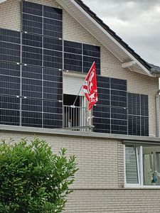 KOTARBAU® Fahnenhalter 1-Fach für eine Fahnenstange Montage an Balustrade 170 mm Pulverbeschichtet Grau Fahnenmasthalter Fahne Flagge Pulverbeschichtet Fahnenstange Kunden-Foto 4