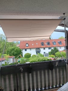 Outsunny markíza Svorka markízy Sklopné rameno Ručná kľuka Balkón 3 x 1,5 m Hliníková sivá Fotografia od zákazníka č. 1
