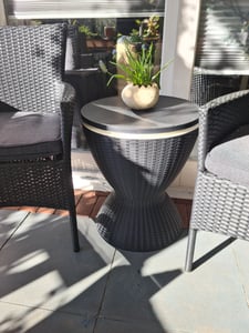 COSTWAY Cool Bar 3 in 1, tavolino, refrigeratore da esterno per birra e vino da 30 litri con effetto rattan, refrigeratore per bevande con foro di scarico, per terrazza e feste, nero Foto del cliente 1