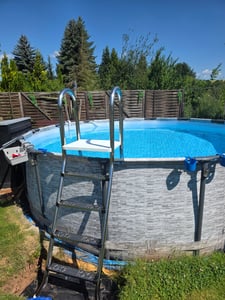 Poolleiter Classic 150/150 cm I 2 x 5-stufig I V2A Edelstahl Leiter Treppe Kunden-Foto 2