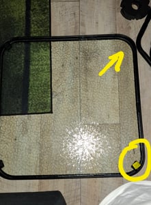 Gartentisch Glastisch Beistelltisch Balkontisch Viereckig 60 x 60 x 70 cm Metalltisch für Innen- und Außenbereich Kunden-Foto 1