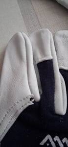 Arbeitshandschuhe Leder Montage Handschuhe Gartenhandschuhe Ziegenleder Lederhandschuhe Baumwolle Rtopper blau Größe 8 Kunden-Foto 3