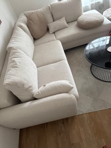 MIUFORM Scandic Lagom - Canapé d'angle avec fonction lit L-FORME DROITE - 242x202cm - Beige - Canapé-lit Canapé Photo du client 1