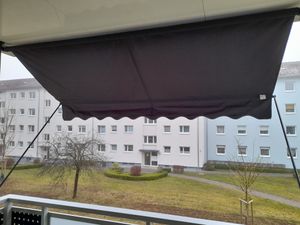 LZQ 350x120cm Klemmmarkise Einziehbar Balkonmarkise mit Handkurbel Balkon Markise Sonnenschutz ohne Bohren Höhenverstellbar Dunkelgrau Kunden-Foto 4