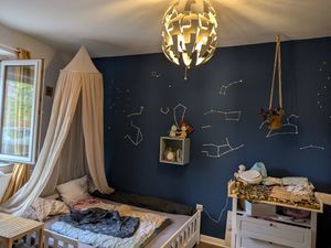 Jollein Baldachin Vintage Ash Green - Höhe 245 cm - Betthimmel Babybett Kinderzimmer - Grün Kunden-Foto 1