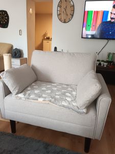 Yaheetech Samtiger Polstersessel Sessel mit 2 Kissen & 2 Seitentaschen, Relaxsessel Fernsehsessel, Grün Kunden-Foto 2