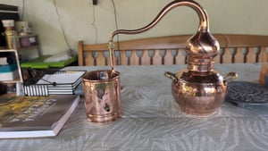 Still,destilační přístroj,destilační přístroj - Alembic Premium,měď 1L, Fotografie od zákazníka č. 1