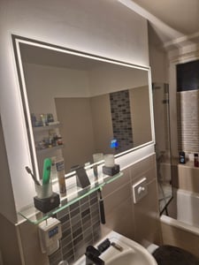 LED Badspiegel mit Bluetooth 160×80cm Schminkspiegel Kalt/Neutral/Warmweiß dimmbar Touch Beschlagfrei Spiegel Kunden-Foto 4