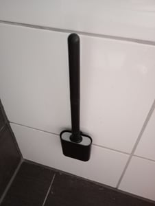 Klobürste Silikon schwarz Wandmontage Silikon Toilettenbürste WC Bürste Klobürstenhalter ohne bohren Bürstengarnitur WC Bürsten & Halter Kunden-Foto 2