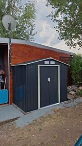 HATTORO S100 Metall Gerätehaus XL Geräteschuppen Garten Schuppen Gartenhaus Grau Kunden-Foto 8