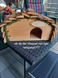 Relaxdays Igelhaus, Stroh, Igelhotel ohne Boden, Winterquartier für Igel im Garten, HBT: 21 x 32 x 48 cm, Igelbau, braun Kunden-Foto 1