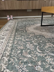 Vintage boho vloerkleed voor de woonkamer, modern design, korte pool, wasbaar, antislip, antraciet, afmetingen 160x220 cm Klantenfoto 1