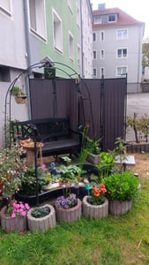 Schermo divisorio per esterni giardino parete divisoria spagnola 3 pezzi antracite 260x180 cm Foto del cliente 2