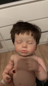 Realistische reborn-babypop, volledig van vinyl, waterdicht, 50,8 cm, slapend, pasgeboren meisje, Loulou, levensecht, wasbare baby-pop Klantenfoto 1