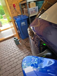 JUNSUN Typ 2 Ladekabel CEE32A-Stecker 22kW[3-phasig, 5m, 6-32A], EV Ladegerät mit Steuerbarer Digitalanzeige für Elektroauto Kunden-Foto 2