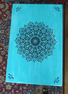 Große Malschablonen M 43x64 cm, Chinesisch Japanisch Königlich Pfau Muster, Wiederverwendbare Kunststoff Wandschablone Kunden-Foto 1