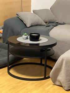 Runder Couchtisch CIRI SLIM mit Ablage Eiche Artisan Wotan Stirling Kunden-Foto 1