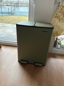 MAXCRAFT kosz na śmieci / kosz na pedały z miękko zamykaną pokrywą i 2 pojemnikami wewnętrznymi - 60 litrów w kolorze zielonym Zdjęcie produktu od klienta nr 1