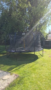 Aga SPORT EXCLUSIVE Trampolin 427 cm 14 ft Schwarz, Kindertrampolin, Gartentrampolin mit Sicherheitsnetz + Schutznetz + Leiter Kunden-Foto 4