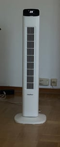 MEDION P15 TF Turmventilator mit Fernbedienung (5 Geschwindigkeitsstufen, leiser Schlafmodus, 45 Watt Leistung, Automatische 80° horizontale Oszillation, LED Display, MD10809) weiß Kunden-Foto 3