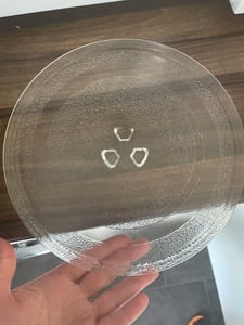 Mikrowellenteller 24,5 cm | Drehteller für Mikrowelle | Glasteller | Ersatz Glasplatte für Mikrowellen | Universalteller | Kompatibel mit Y-Drehkreuz Telleraufnahme | Glasdrehteller Kunden-Foto 2