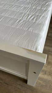 Flieks Massivholzbett Klassisches Bett 90x200cm mit Lattenrost und 2 Schubladen, Jugendbett Einzelbett Gästebett weiß Kunden-Foto 4
