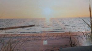 Muralo Vlies Fototapete Für Wohnzimmer STRAND Meer Dünen Sonnenuntergang Landschaft 3D Br. 135cm x Hö. 90cm Kunden-Foto 1