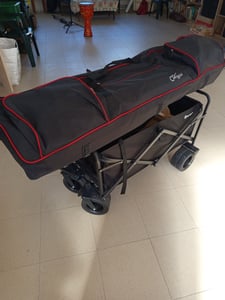 Skladací ručný vozík HyperMotion Black - Prepravný vozík na pláž, kempovanie a nákupy - Nosnosť 80 kg Fotografia od zákazníka č. 2