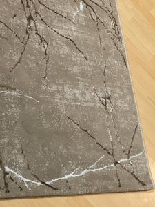 Teppich Kurzflor Äste Modern Wohnzimmer Beige Grau, 200x290 cm Kunden-Foto 1